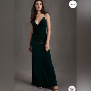 Jenny Yoo Stretch-Velvet Sabrina Dress